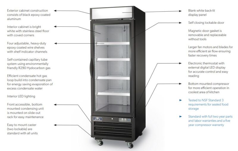 display freezer features