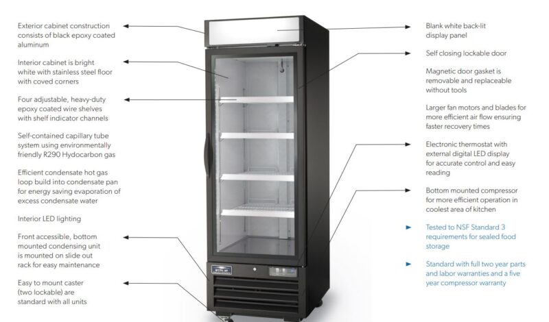 display freezer features