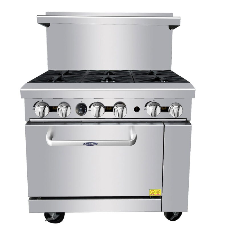 atosa agr6b gas range oven with 6 burner cook top front