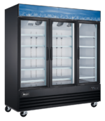 black 3 glass door cooler