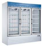 white 3 glass door cooler