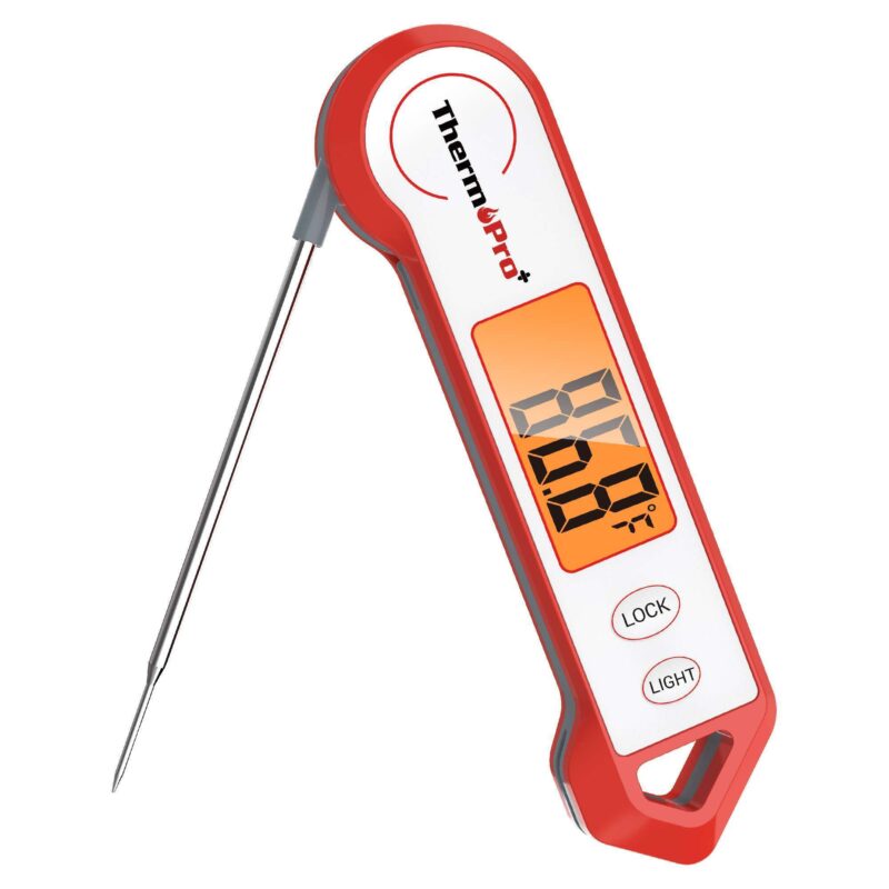 ThermoPro Digital Instant-Read Meat Thermometer with Auto-Adjusting Backlit LCD & Motion-Sensing Wake/Sleep Modes TP19HW