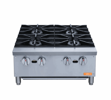 24 Wide 4 Burner Gas Hot Plates 132,000 BTU, NG or LPG, BHP 24