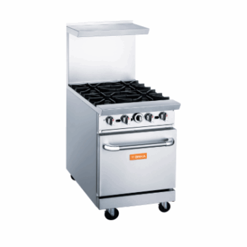24 Wide Gas Range with 4 Burners, LPG or NG, BGR 4B