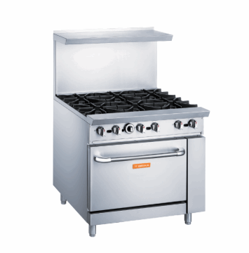 36 Wide Gas Range with 6 Burners, LPG or NG, BGR 6B