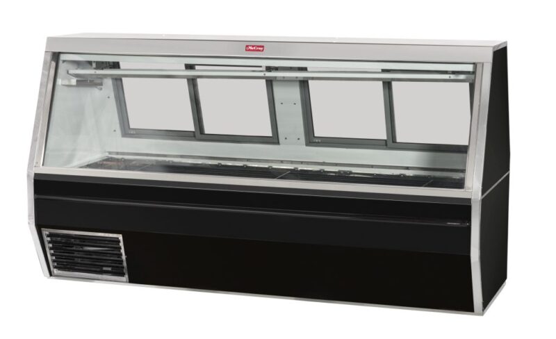 50 W Red Meat Deli Display Case, with Black Trim Howard McCray SC CMS35 4 LED FoodService Equipment Depot Calgary