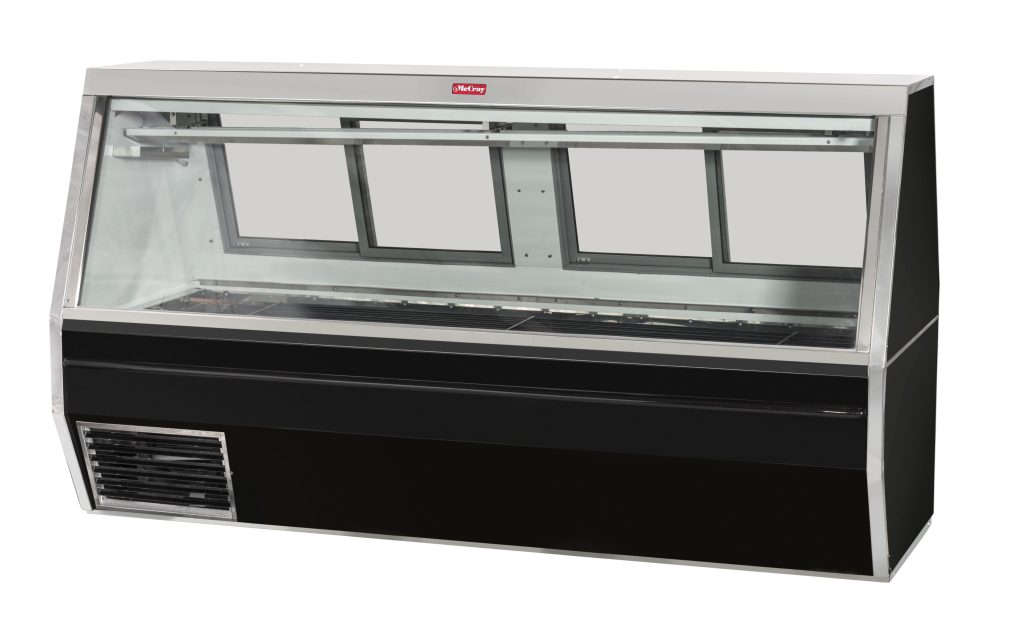 50 W Red Meat Deli Display Case, with Black Trim Howard McCray SC CMS35 4 LED FoodService Equipment Depot Calgary