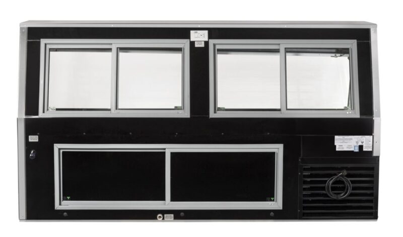 50 W Red Meat Deli Display Case, with Black Trim Howard McCray SC CMS35 4 LED For Sale Calgary