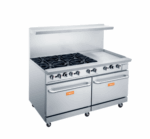 60 Gas Range Double Oven With 24 Griddle and 6 Burners, LPG or NG, BGR 6B G24