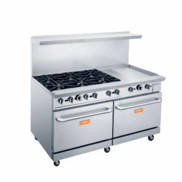 60 Gas Range Double Oven With 24 Griddle and 6 Burners, LPG or NG, BGR 6B G24