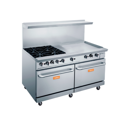 60 Gas Range Double Oven With 36 Griddle and 4 Burners, LPG or NG, BGR 4B G36