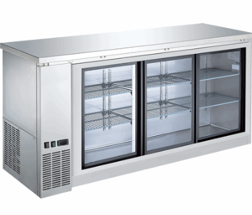 73 3 Sliding Glass Door Stainless Steel Back Bar Cooler CBBSGDS3 72CC