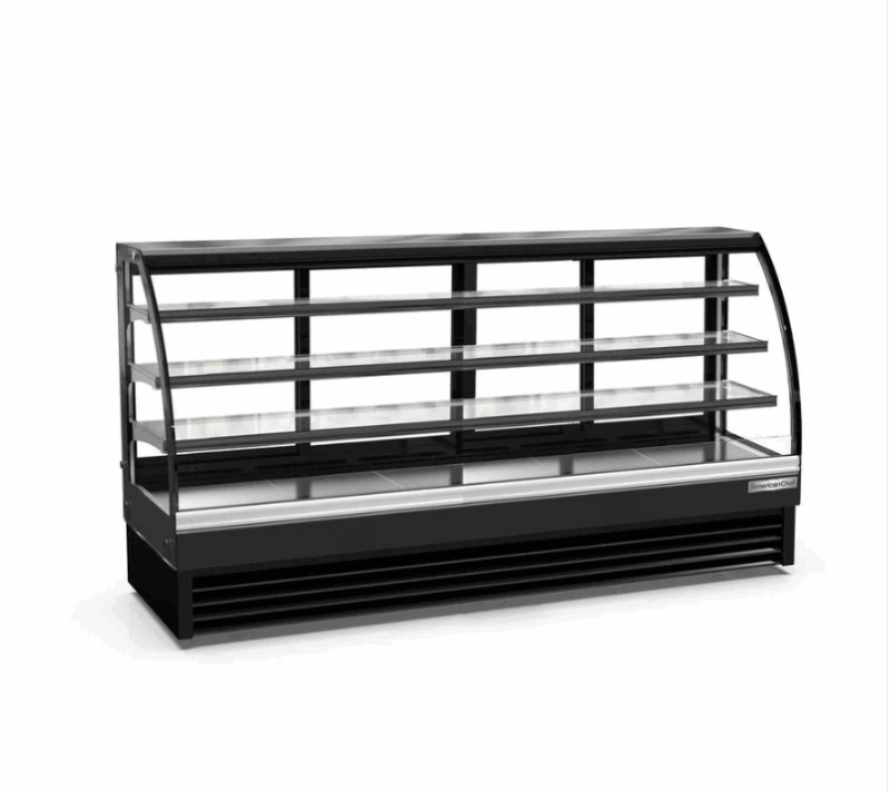 80 Curved Glass Floor Refrigerated Display Case Cooler DS80