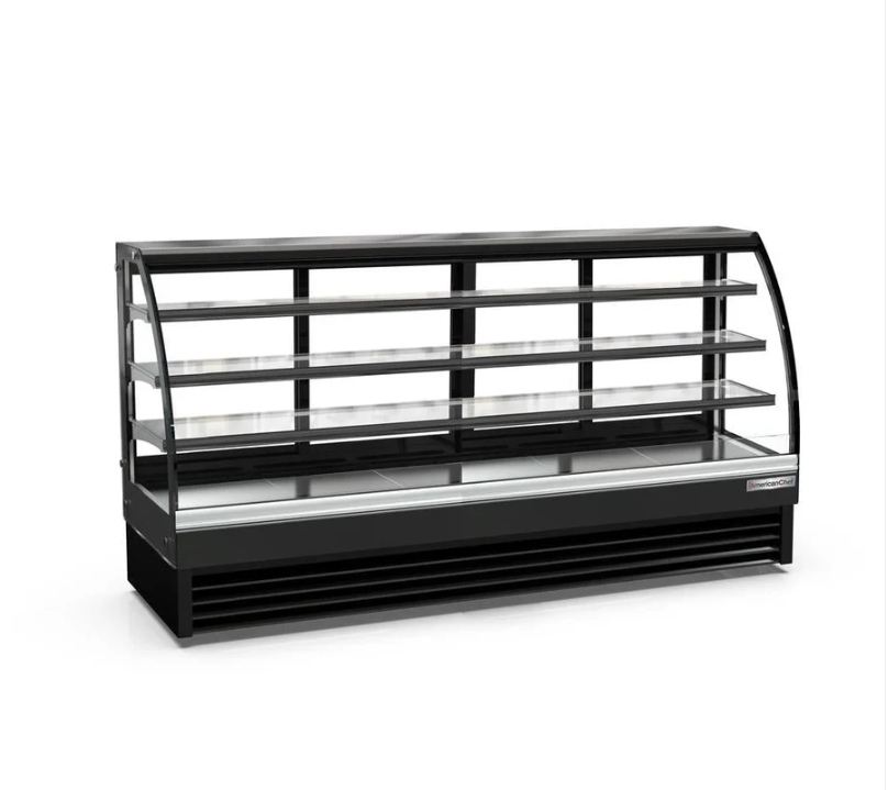 80 Curved Glass Floor Refrigerated Display Case Cooler DS80