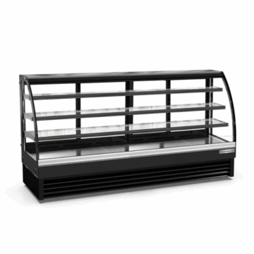 94 Curved Glass Floor Refrigerated Display Case Cooler DS94