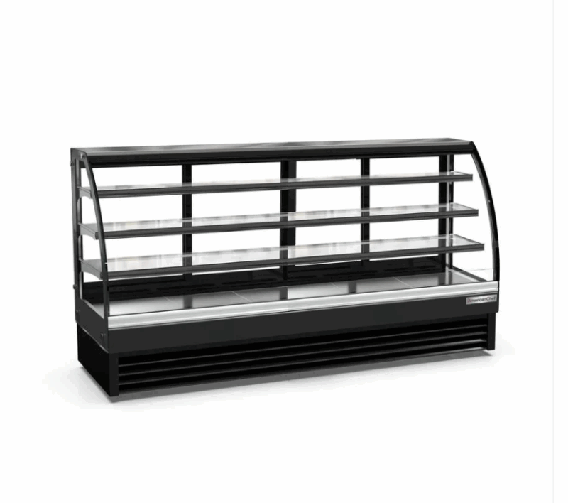 94 Curved Glass Floor Refrigerated Display Case Cooler DS94