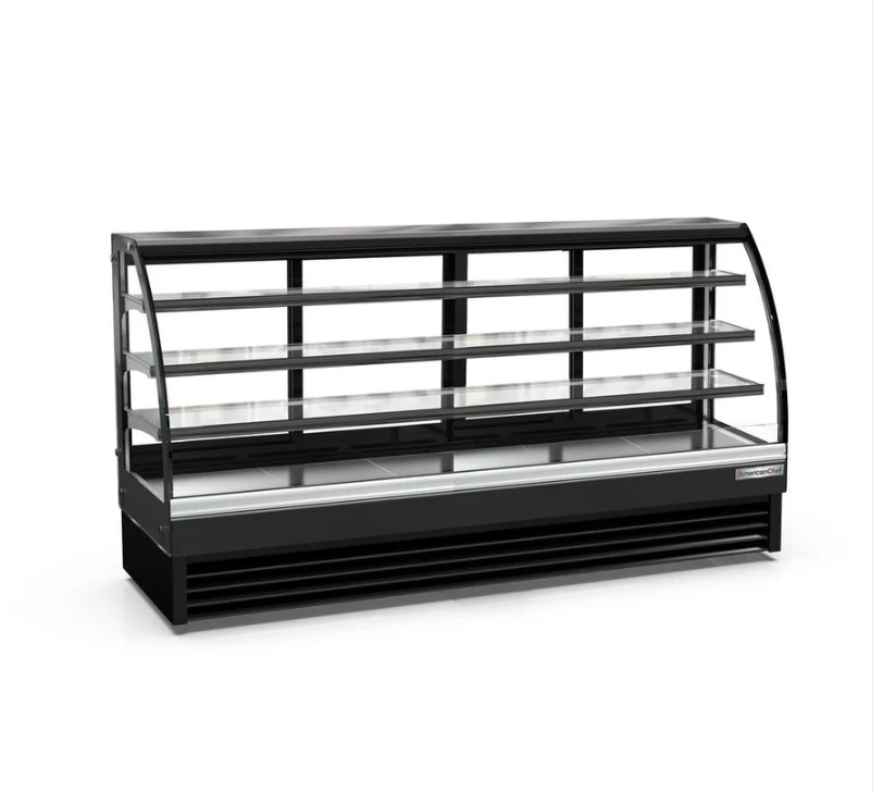 94 Curved Glass Floor Refrigerated Display Case Cooler DS94