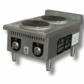 15 2 Burner Electric Countertop Hot Plate 2000 Watts 1 Phase Hot Zone HZ EHP 15