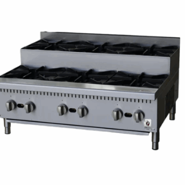 156,000 BTU 36 6 Burner NG or LP Countertop Step Up Hot Plate Hot Zone HZ HP36 S