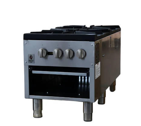 160,000 BTU 2 Burner NG or LP Gas Stock Pot Range Hot Zone HZ SP 2