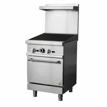 24 Charbroiler, LP or NG Gas Range With Built in Convection Oven, Hot Zone HZ CR24 24CB