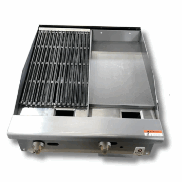 24 Countertop Combination Gas Charbroiler and Griddle, NG or LP Hot Zone HZ 12C12G