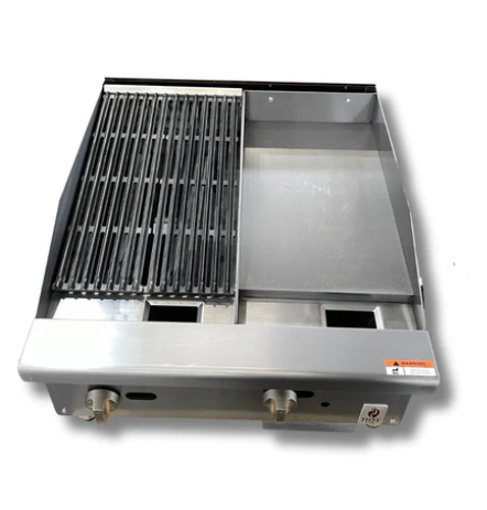24 Countertop Combination Gas Charbroiler and Griddle, NG or LP Hot Zone HZ 12C12G