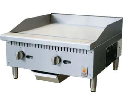 24 Countertop Manual Gas Griddle NG or LP, Hot Zone HZ G24 M