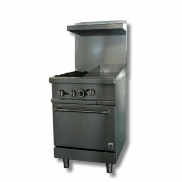 24 x 12 Griddle with 2 Burners LPG or NG, Gas Range, Hot Zone HZ R24 12MG