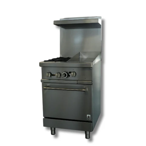 24 x 12 Griddle with 2 Burners LPG or NG, Gas Range, Hot Zone HZ R24 12MG