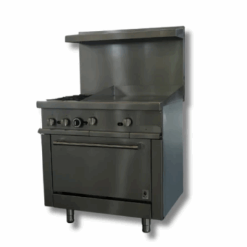 24 x 24 Griddle With 2 Burners LPG or NG, Gas Range Hot Zone HZ R36 24MG