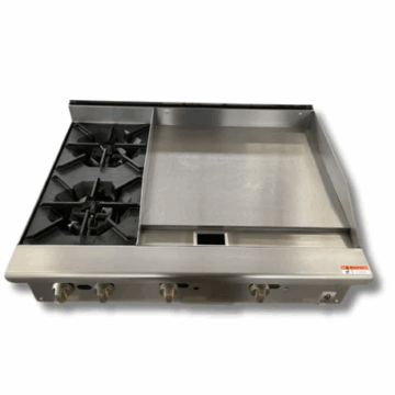 36 Countertop Combination Gas Griddle and Hot Plate, NG or LP Hot Zone HZ 12H24G