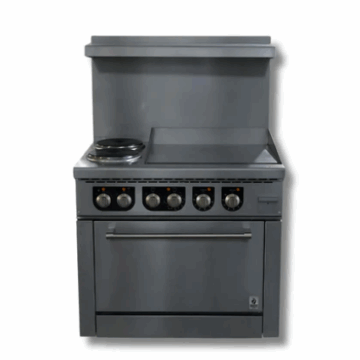 36 Wide Electric Range 2 Hot Plates, 24 Griddle 208 or 240 Volt, 1 or 3 Phase, Hot Zone HZ ER36 24G