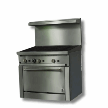 36 Wide Gas Range Charbroiler, With Built in Convection Oven, LP or NG, Hot Zone HZ CR36 36CB