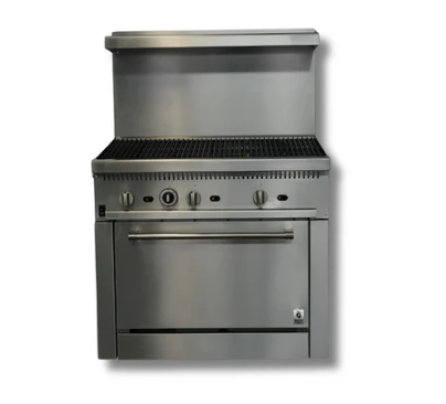 36 Wide Gas Range Charbroiler, With Built in Convection Oven, LP or NG, Hot Zone HZ CR36 36CB For Sale Canada