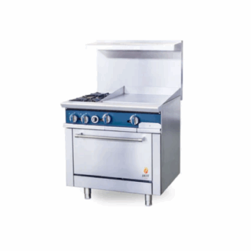 36 Wide Gas Range With 24 Griddle Thermostat, 2 Hot Plates & Built in Convection Oven, LP or NG, Hot Zone HZ CR36 24TG