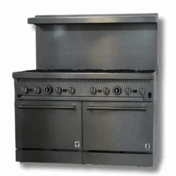 48 Wide Gas Range With 8 Hot Plates & 2 Built in Convection Ovens, LP or NG, Hot Zone HZ CR48