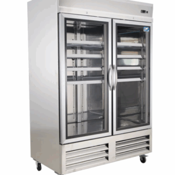 49 Glass 2 Door Reach In Freezer 41 CuFt Cold Zone CZ 49FS G2