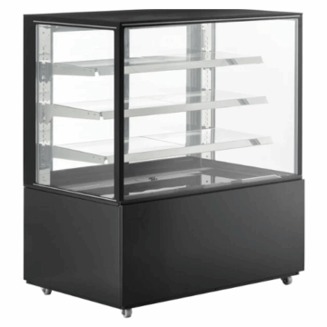 49 Square Glass Floor Standing Refrigerated Black Display Case Cooler Cold Zone CZ 371BK
