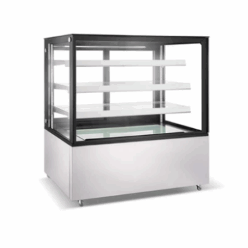 49 Square Glass Floor Standing Refrigerated Display Case Cooler Cold Zone CZ 371SS