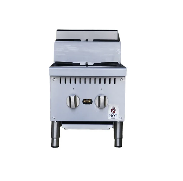 52,000 BTU 12 2 Burner Natural Gas or Propane Countertop Step Up Hot Plate Hot Zone HZ HP12 S For Sale FED