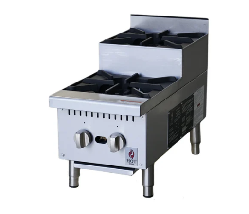 52,000 BTU 12 2 Burner Natural Gas or Propane Countertop Step Up Hot Plate Hot Zone HZ HP12 S