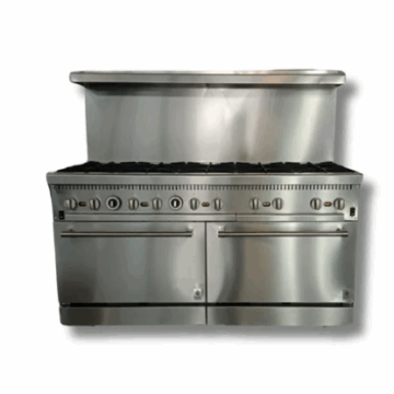 60 Wide Gas Range With 10 Hot Plates & 2 Built in Convection Ovens, LP or NG, Hot Zone HZ CR60