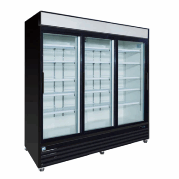 81 Glass Sliding 3 Door Refrigerator Cooler 72 CuFt Cold Zone CZ 81R G3S